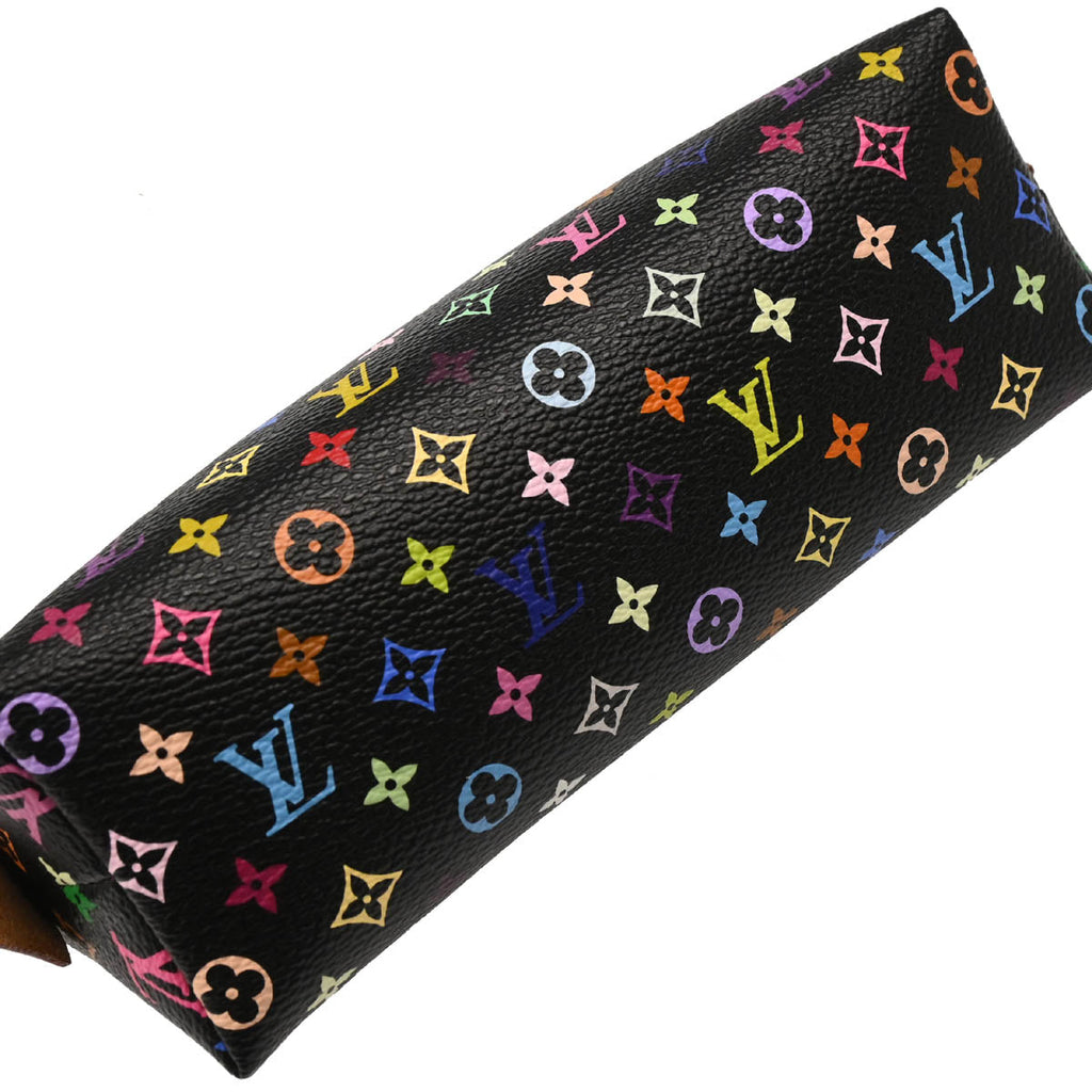 Louis Vuitton 2013 Black Monogram Multicolor Pochette Cosmetic M47355