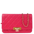 Chanel 2016-2017 Pink Caviar WOC Shoulder Wallet Bag