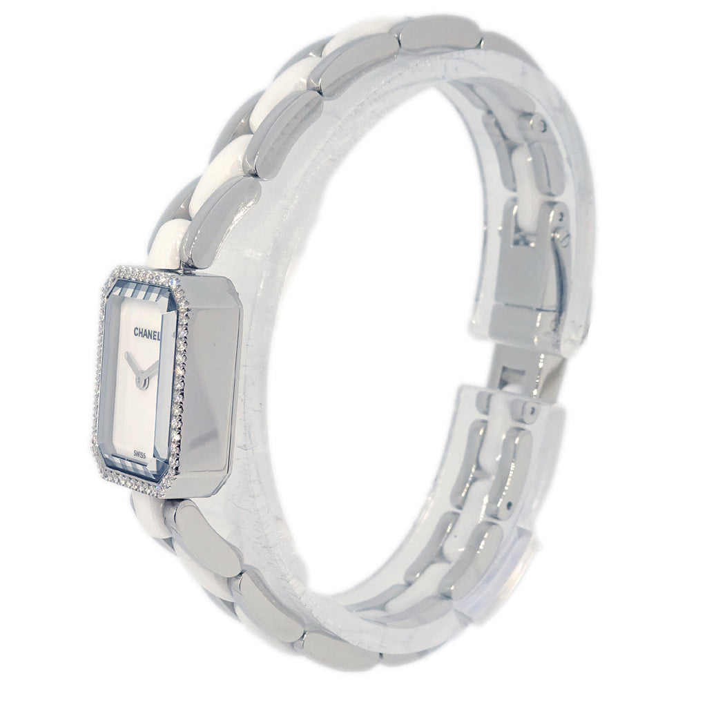 Chanel Premiere H2132 Quartz Watch Ceramic SS Diamond