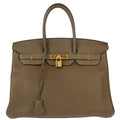 Hermes 2014 Taupe Gray Togo Birkin 35 Handbag