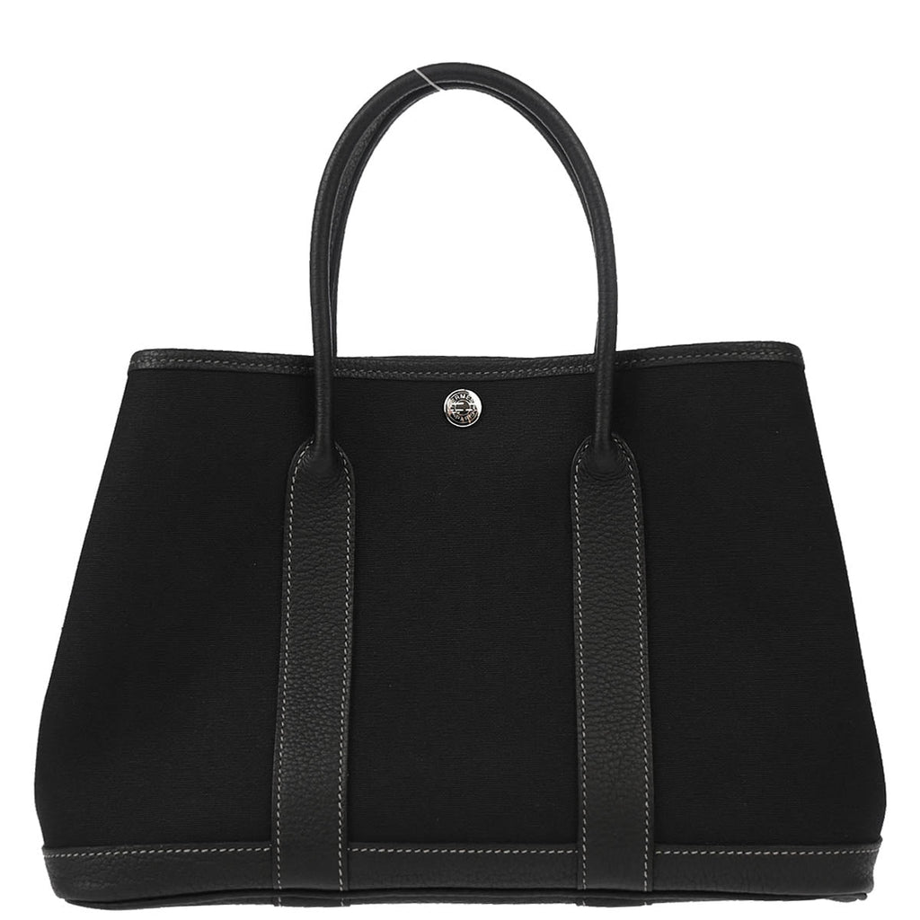 Hermes 2013 Toile Officier Black Garden Party TPM Tote Handbag