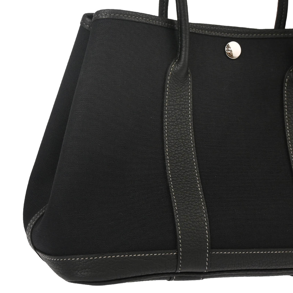 Hermes 2013 Toile Officier Black Garden Party TPM Tote Handbag