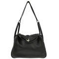 Hermes 2018 Black Taurillon Clemence Lindy 30 Shoulder Bag