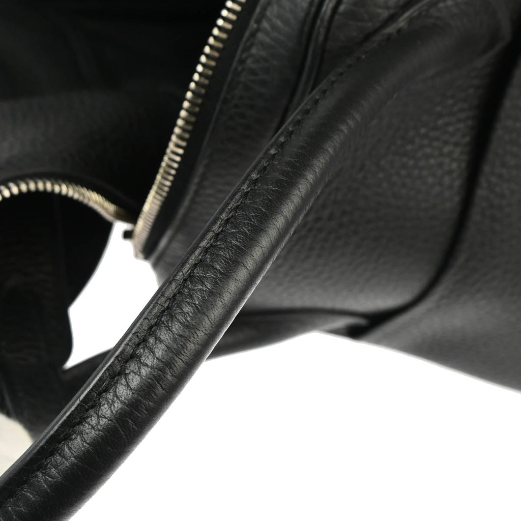 Hermes 2018 Black Taurillon Clemence Lindy 30 Shoulder Bag