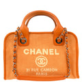 Chanel 2014-2015 Orange Canvas Deauville Bowling 2way Shoulder Handbag