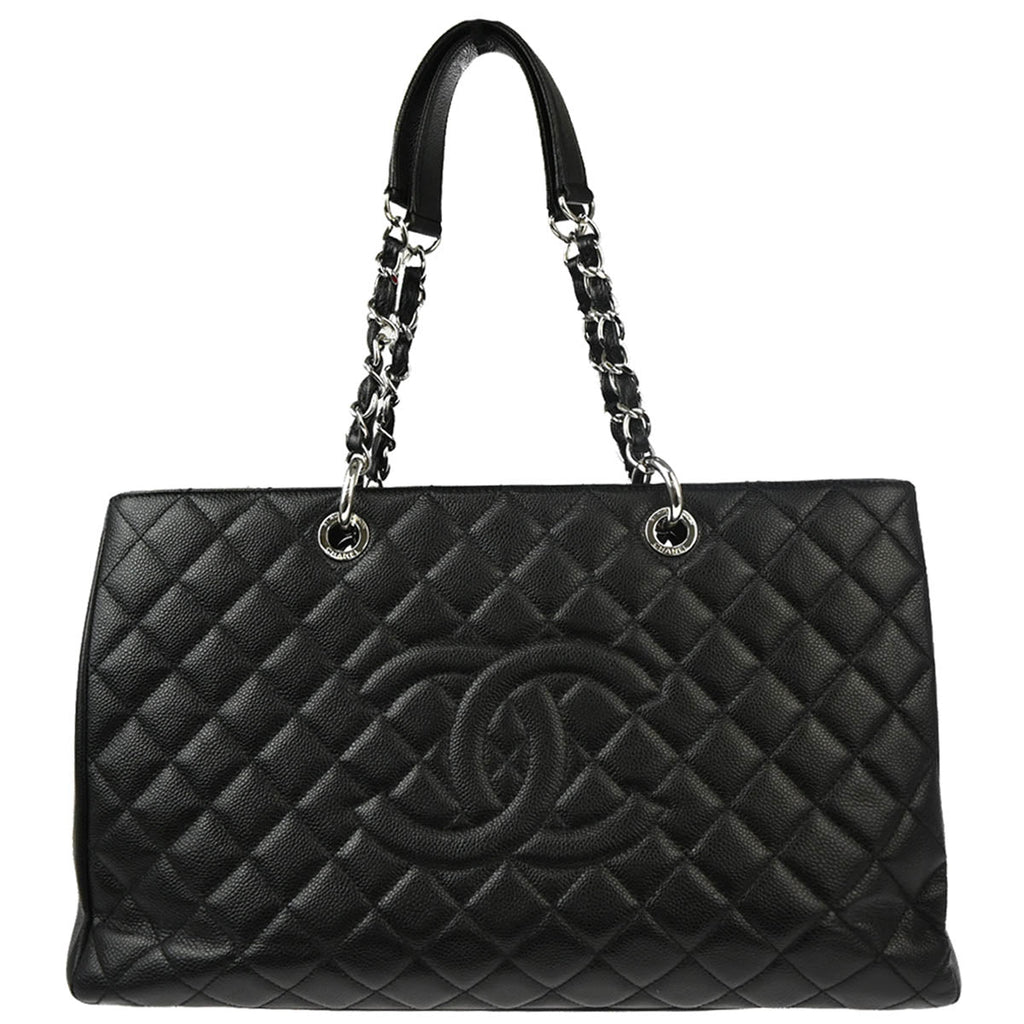 Chanel 2012 Black Caviar Grand Shopping Tote GST XL Handbag