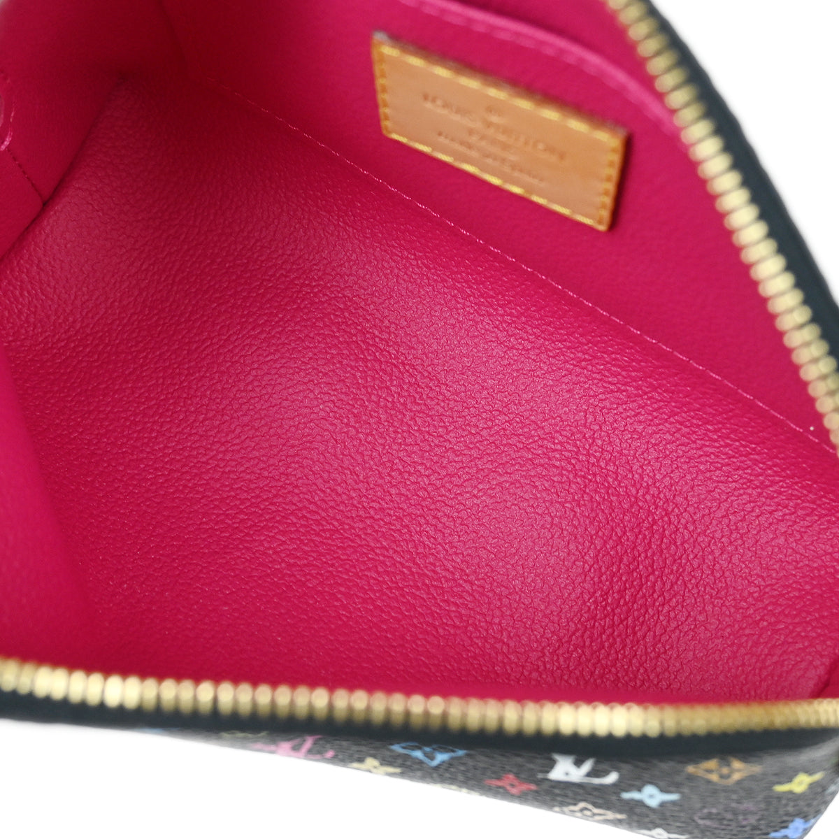 Louis Vuitton 2012 Black Monogram Multicolor Pochette Cosmetic M47355