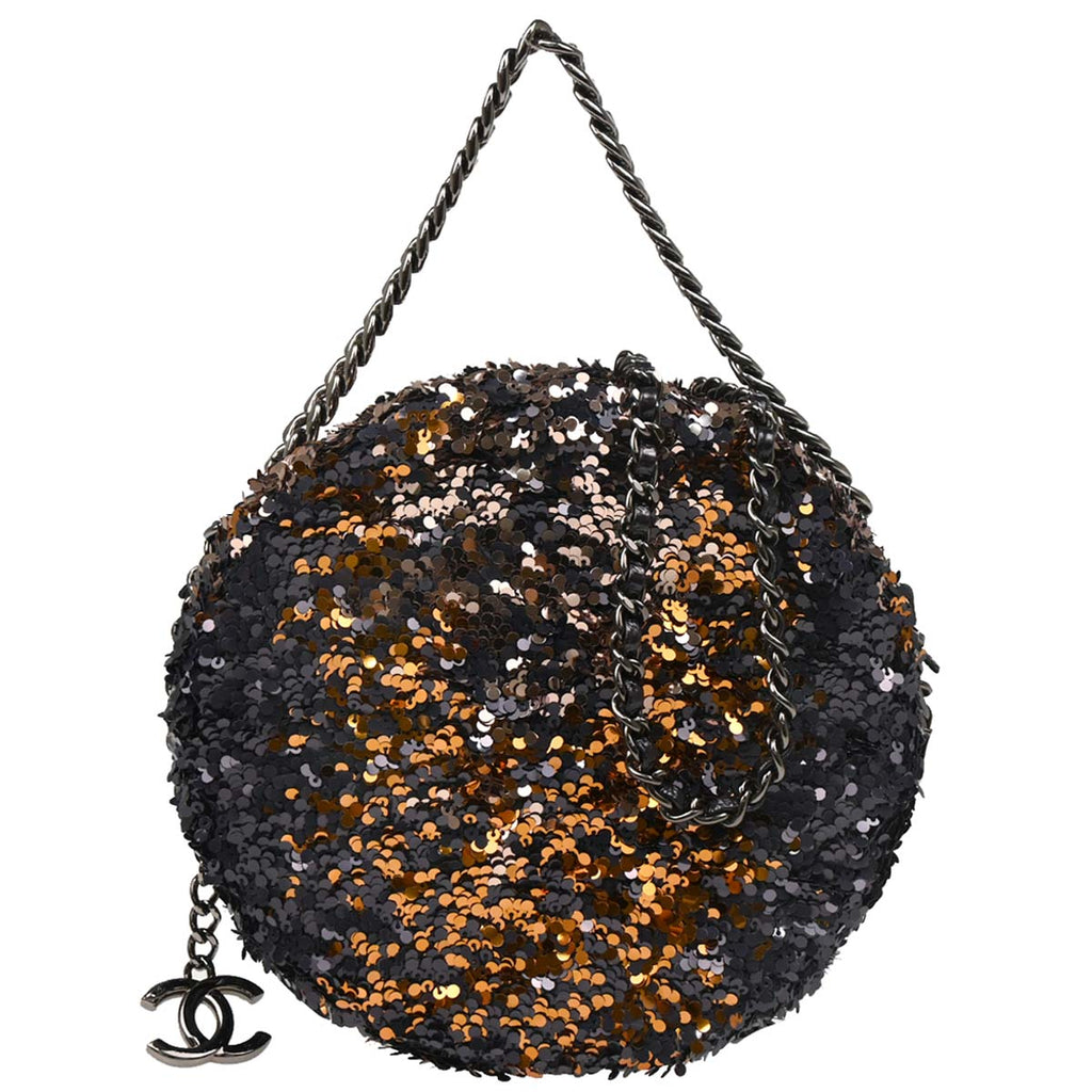 Chanel 2018-2019 Paris-Hamburg Navy Sequins 2way Shoulder Handbag