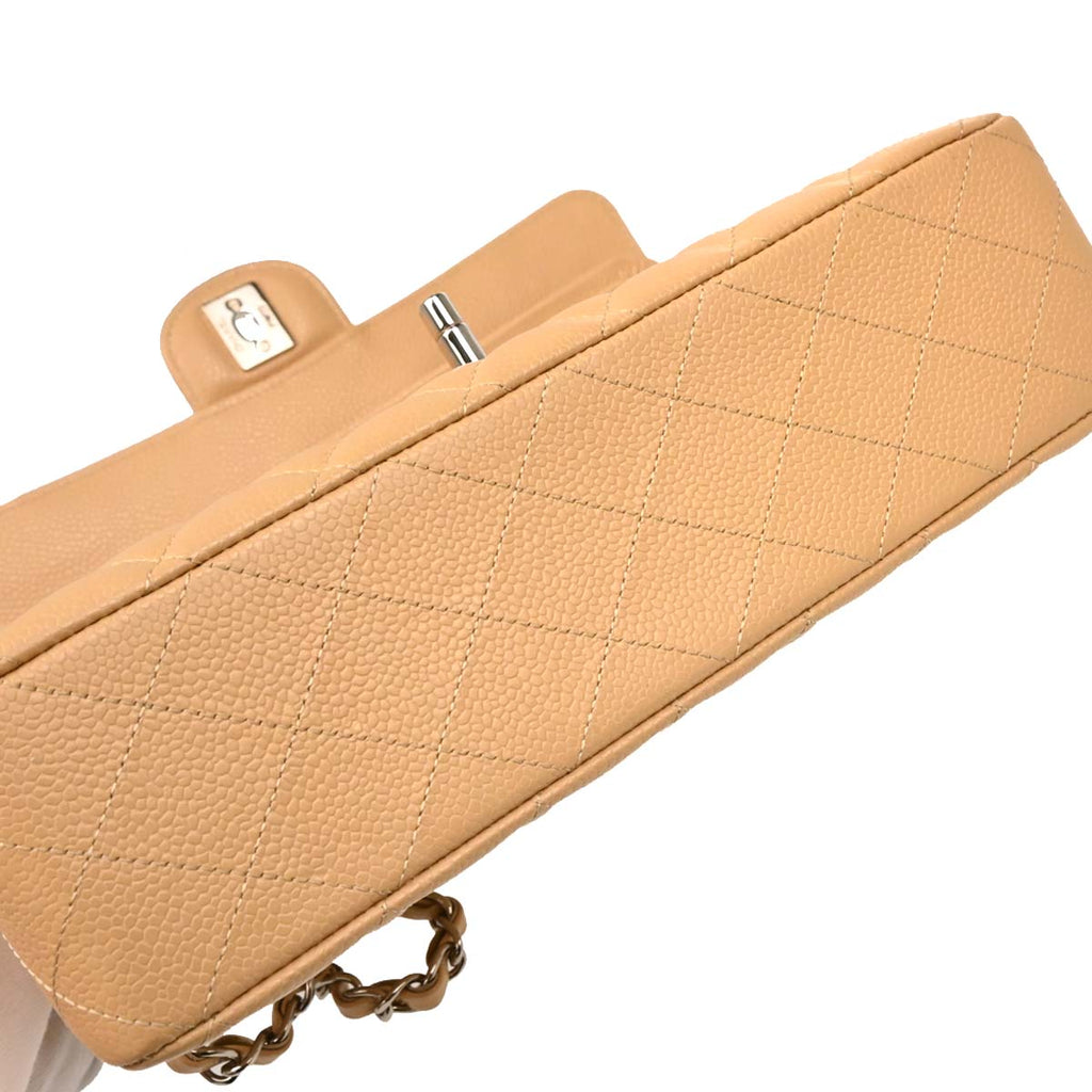Chanel 2019 Beige Caviar Medium Classic Double Flap Shoulder Bag