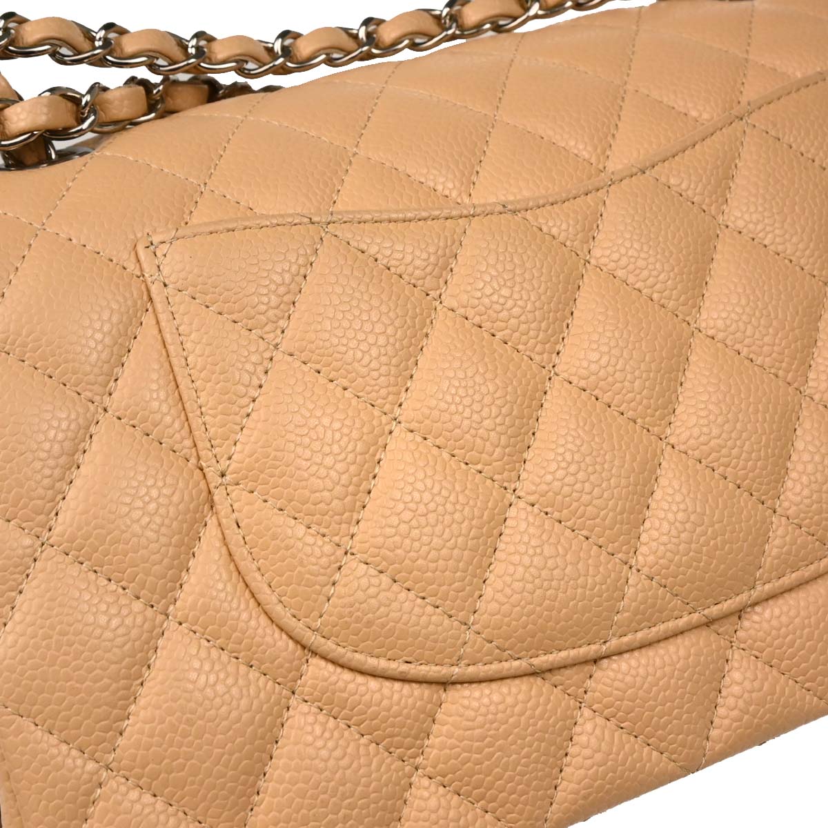 Chanel 2019 Beige Caviar Medium Classic Double Flap Shoulder Bag