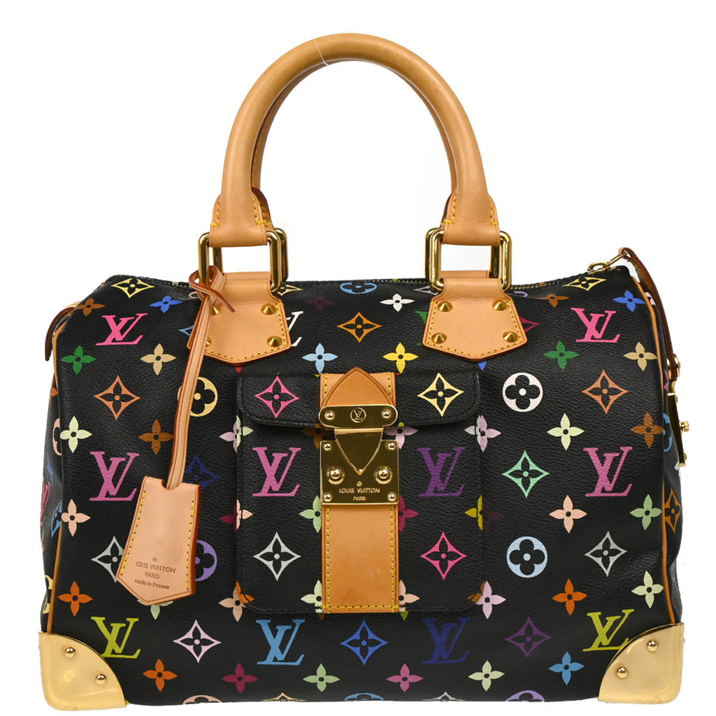 Louis Vuitton 2012 Black Monogram Multicolor Speedy 30 Handbag M92642