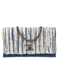 Chanel 2014-2015 White Denim Canvas Shoulder Bag