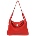 Hermes 2012 Rouge Casaque Taurillon Clemence Lindy 30 Shoulder Bag