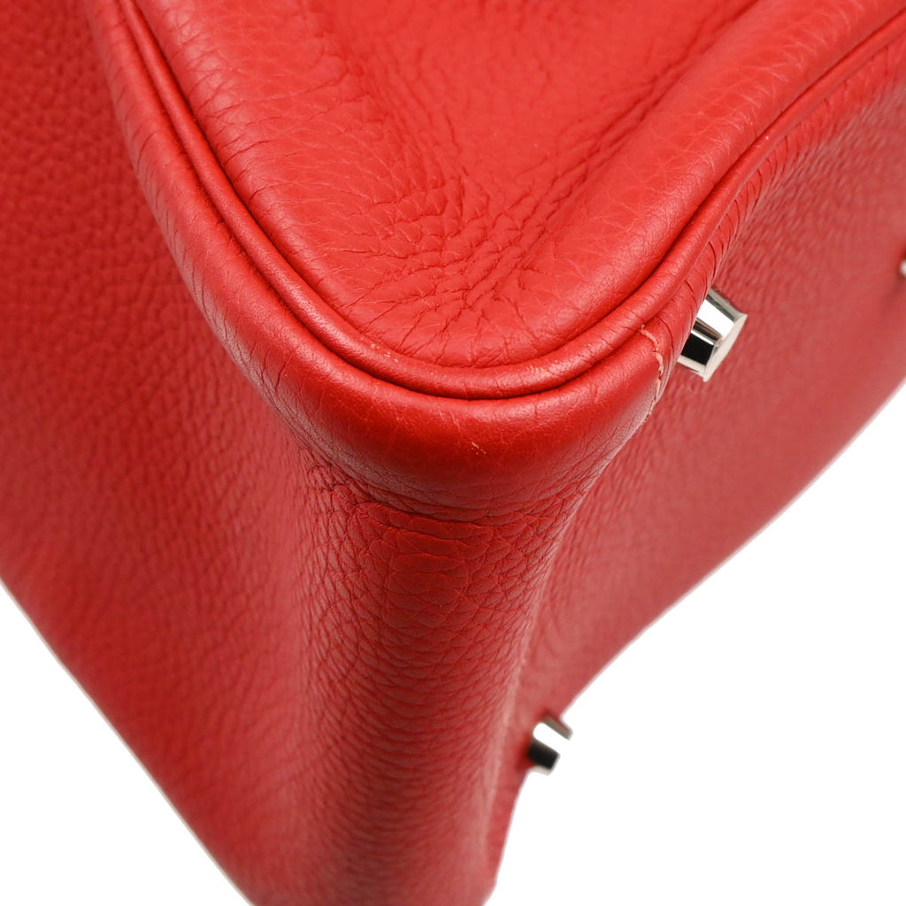Hermes 2012 Rouge Casaque Taurillon Clemence Lindy 30 Shoulder Bag