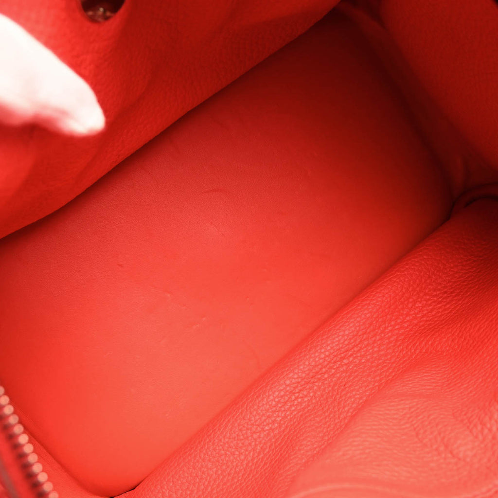 Hermes 2012 Rouge Casaque Taurillon Clemence Lindy 30 Shoulder Bag