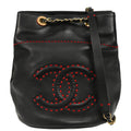 Chanel 2017 Black Lambskin Bucket Shoulder Bag