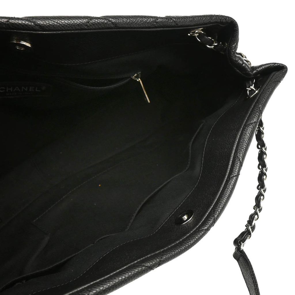 Chanel 2012-2013 Black Caviar Chain Tote Handbag