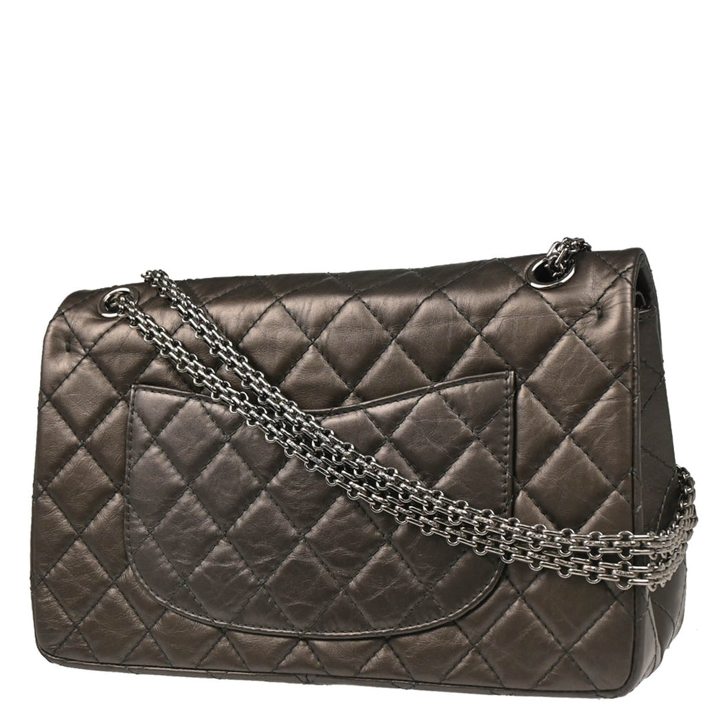 Chanel 2011 Brown Lambskin 2.55 Double Flap Shoulder Bag