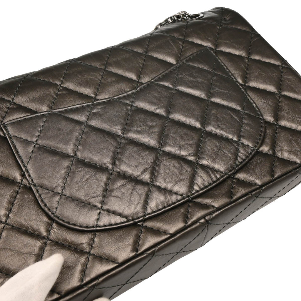 Chanel 2011 Brown Lambskin 2.55 Double Flap Shoulder Bag