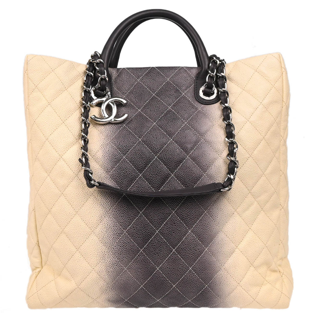 Chanel 2012-2013 White Calfskin 2way Shopping Tote Bag