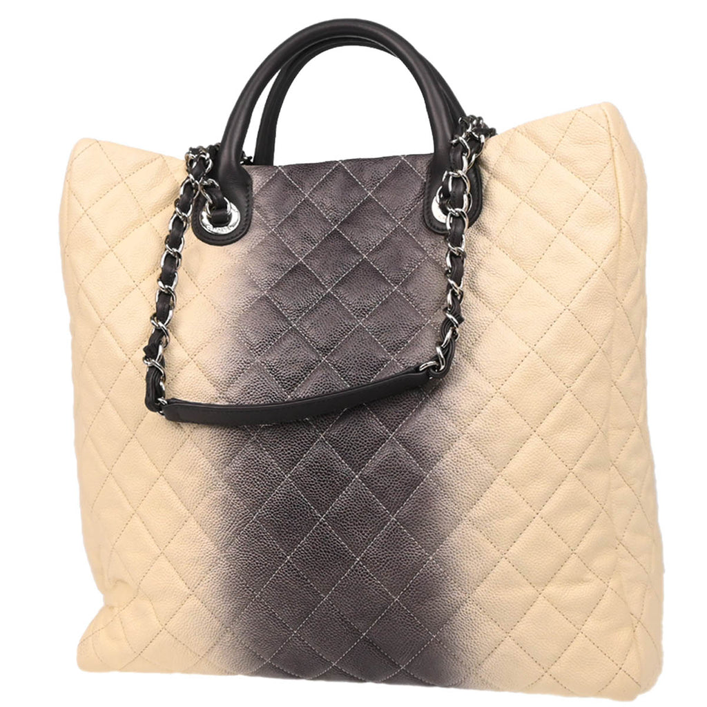 Chanel 2012-2013 White Calfskin 2way Shopping Tote Bag