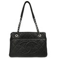 Chanel 2012-2013 Black Caviar Timeless CC Chain Tote Bag