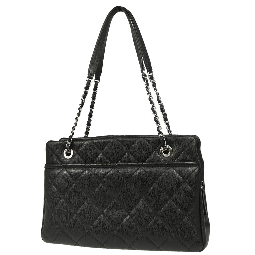 Chanel 2012-2013 Black Caviar Timeless CC Chain Tote Bag