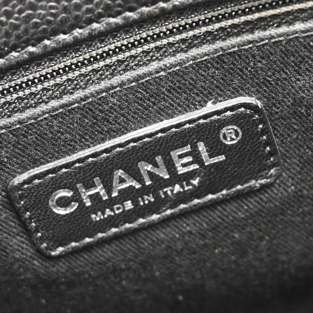 Chanel 2012-2013 Black Caviar Timeless CC Chain Tote Bag