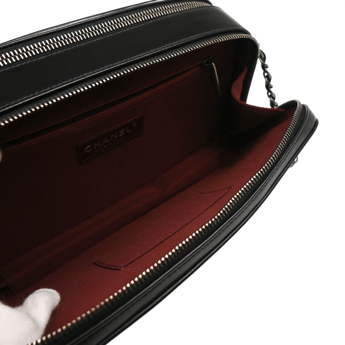Chanel 2014-2015 Black Lambskin Medium Coco Boy Camera Bag