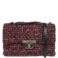 Chanel 2015-2016 Red Tweed Single Flap Shoulder Bag