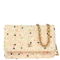 Chanel 2019 White Tweed Beach Ball WOC Shoulder Wallet Bag