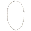 Chanel Costume Pearl Rhinestone Chain Necklace Silver