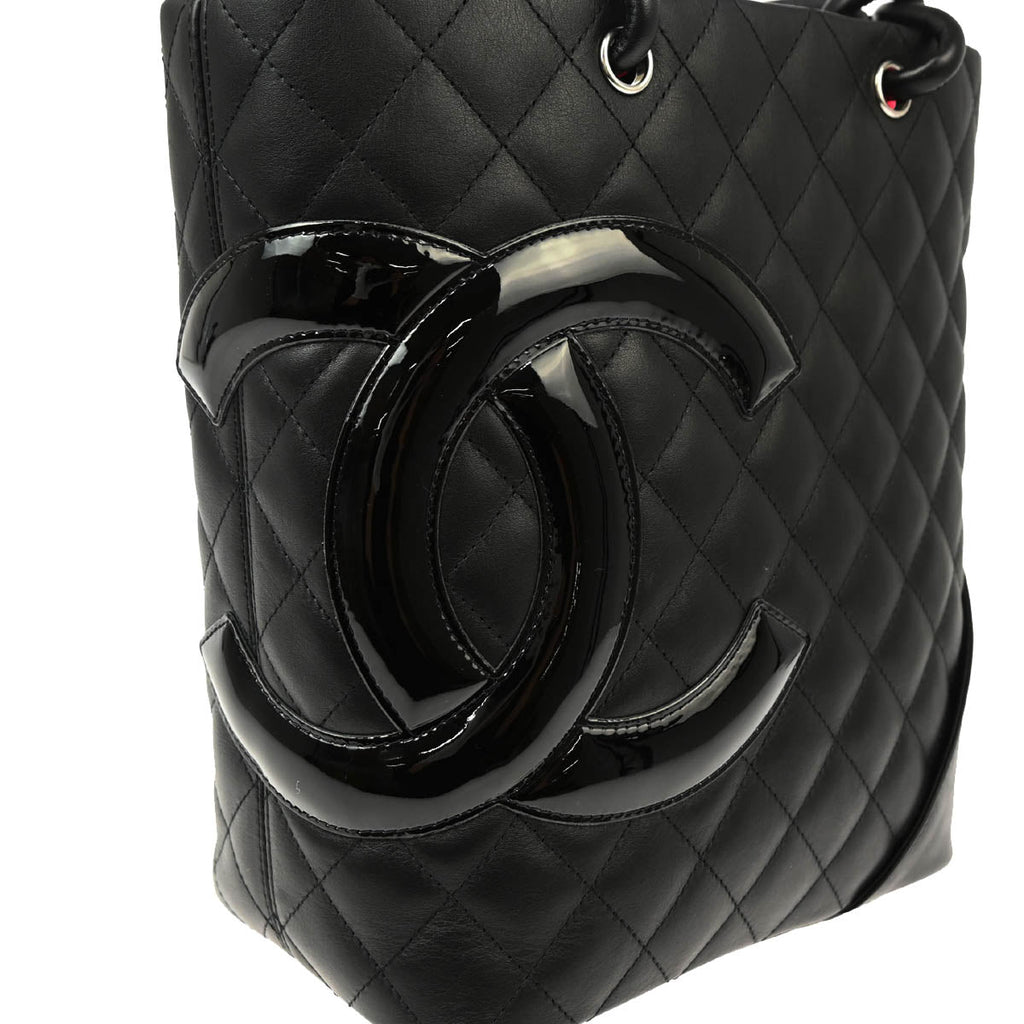 Chanel 2010-2011 Black Calfskin Cambon Ligne Tote Handbag