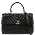 Chanel 2018 Black Lambskin Trendy Chevron 2way Shoulder Handbag