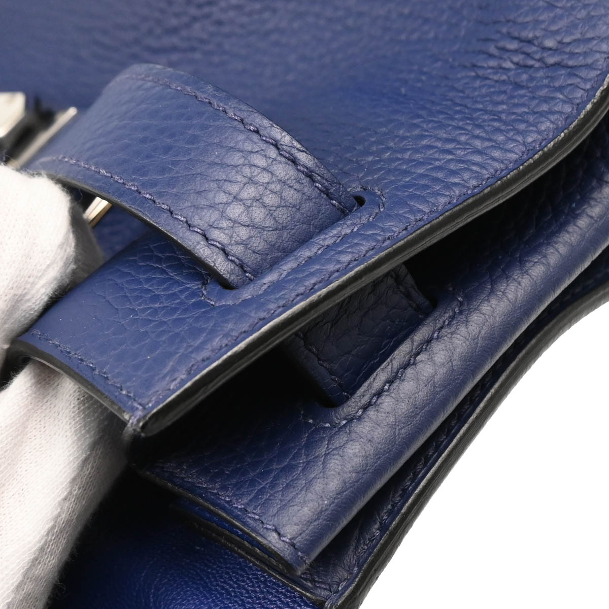 Hermes 2013 Blue Taurillon Clemence Jypsiere 37 Shoulder Bag
