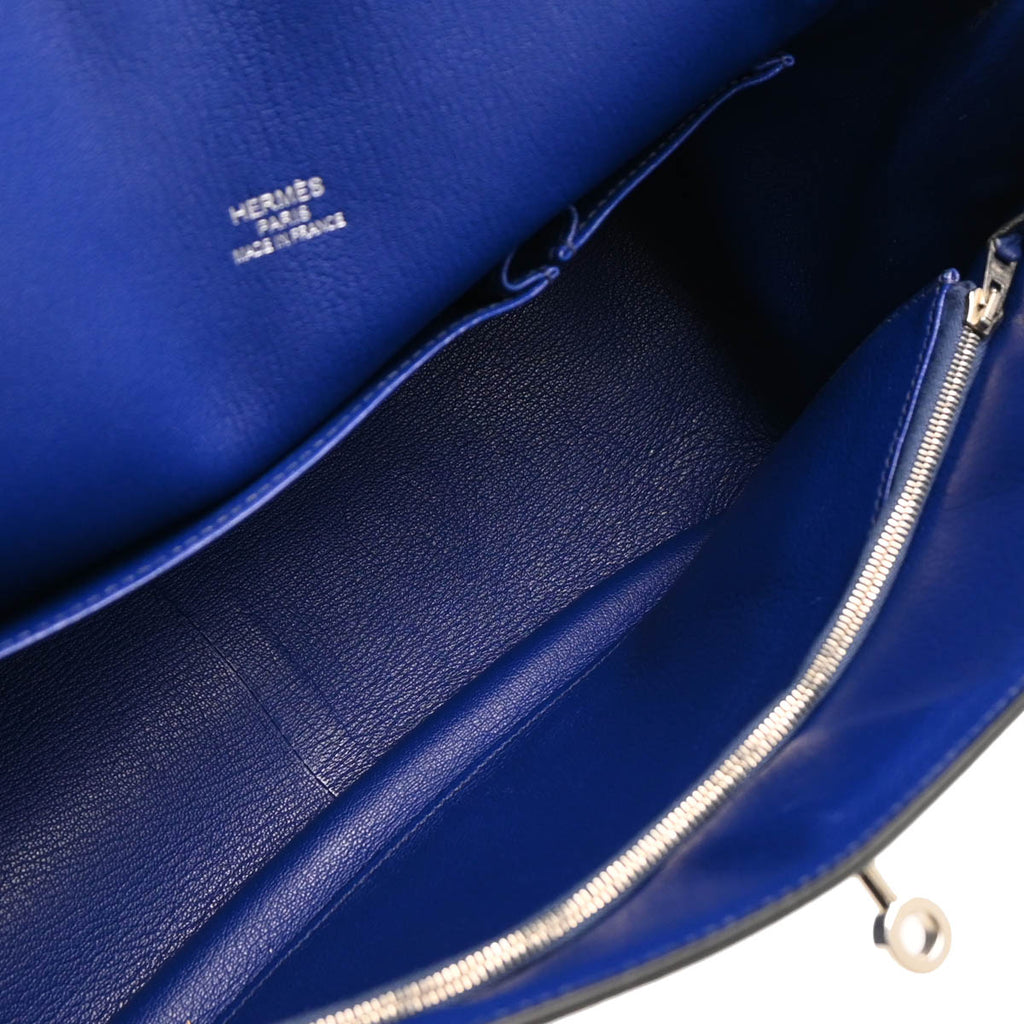 Hermes 2013 Blue Taurillon Clemence Jypsiere 37 Shoulder Bag