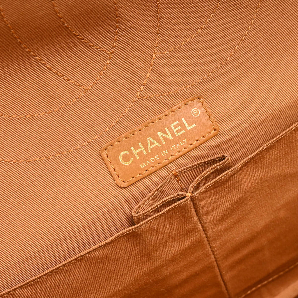 Chanel 2010-2011 Beige Lambskin 2.55 Jumbo Double Flap Shoulder Bag