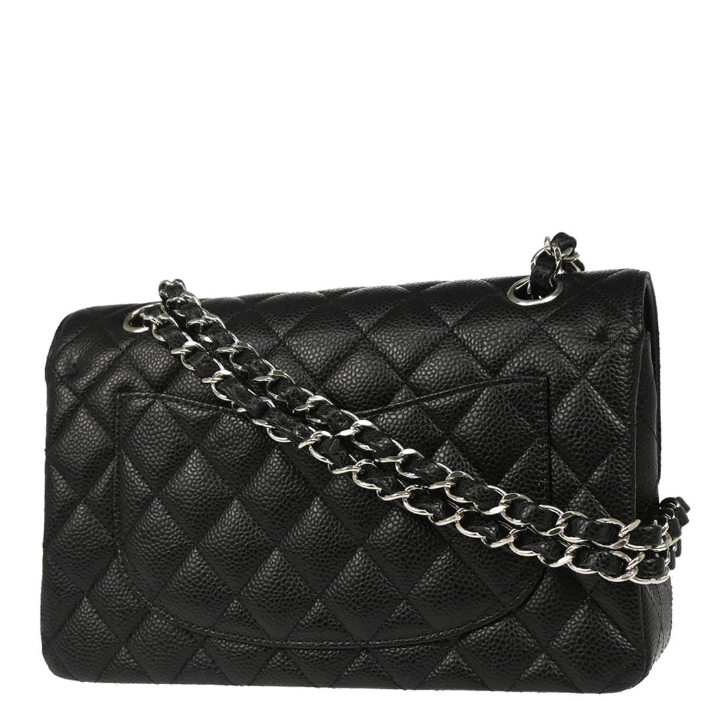 Chanel 2019 Black Caviar Small Classic Double Flap Shoulder Bag