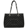 Chanel 2014 Black Caviar Grand Shopping Tote GST Handbag