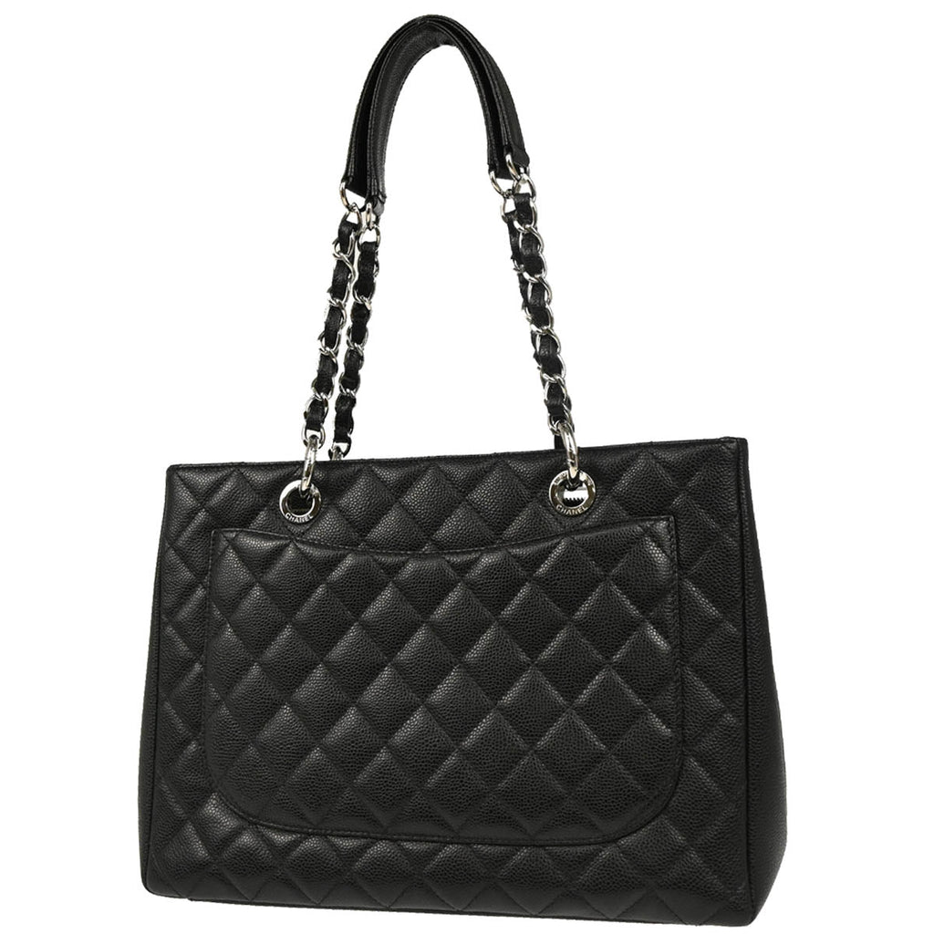 Chanel 2014 Black Caviar Grand Shopping Tote GST Handbag
