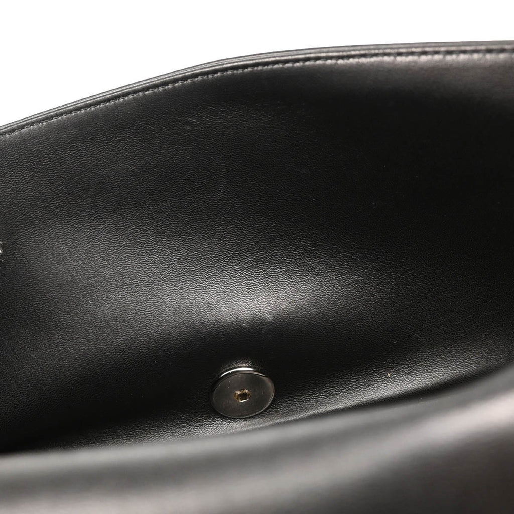 Chanel 2014-2015 Black Shearling Pop Art No.5 Full Flap Shoulder Bag