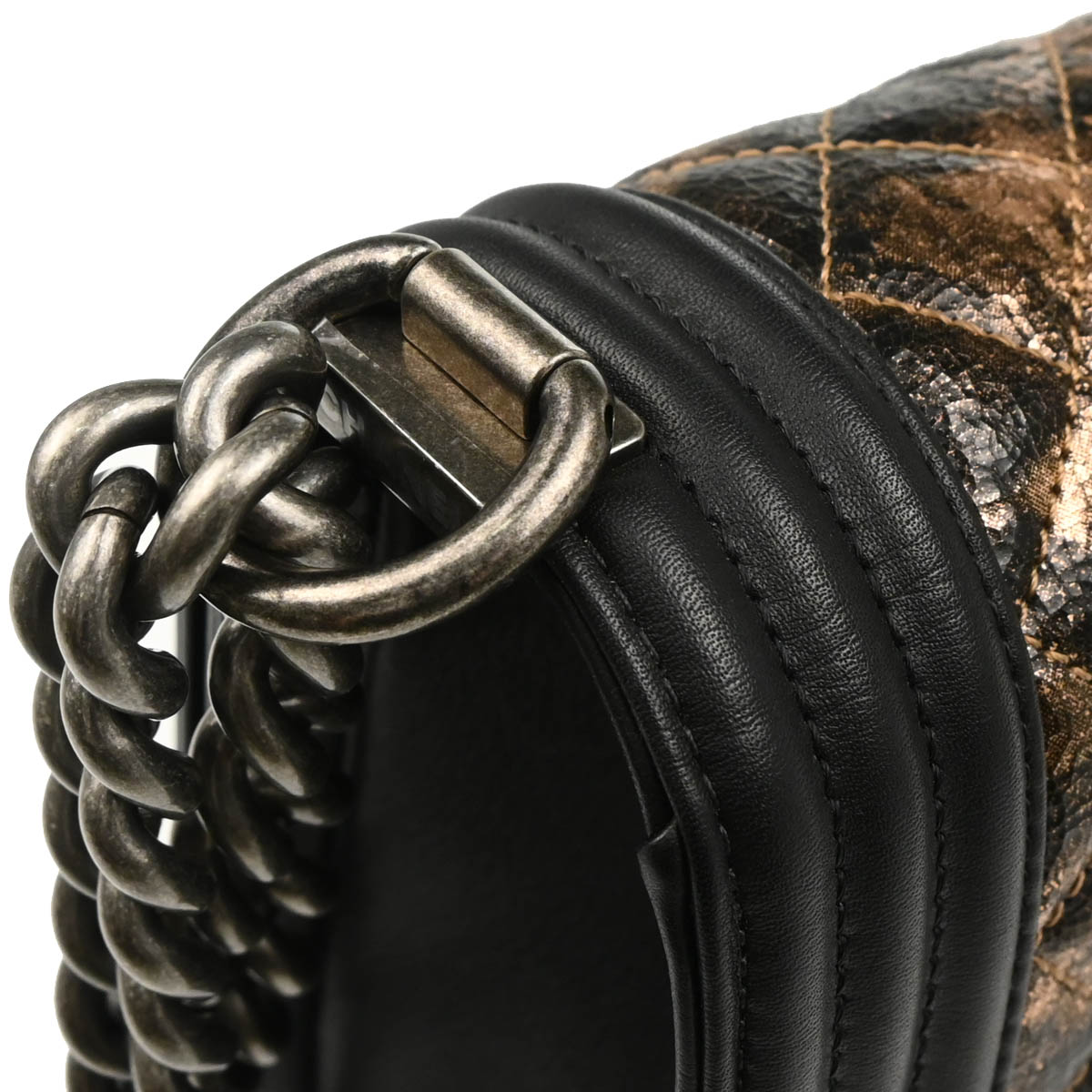 Boy Chanel 2018-2019 Black Bronze Lambskin Medium Shoulder Bag
