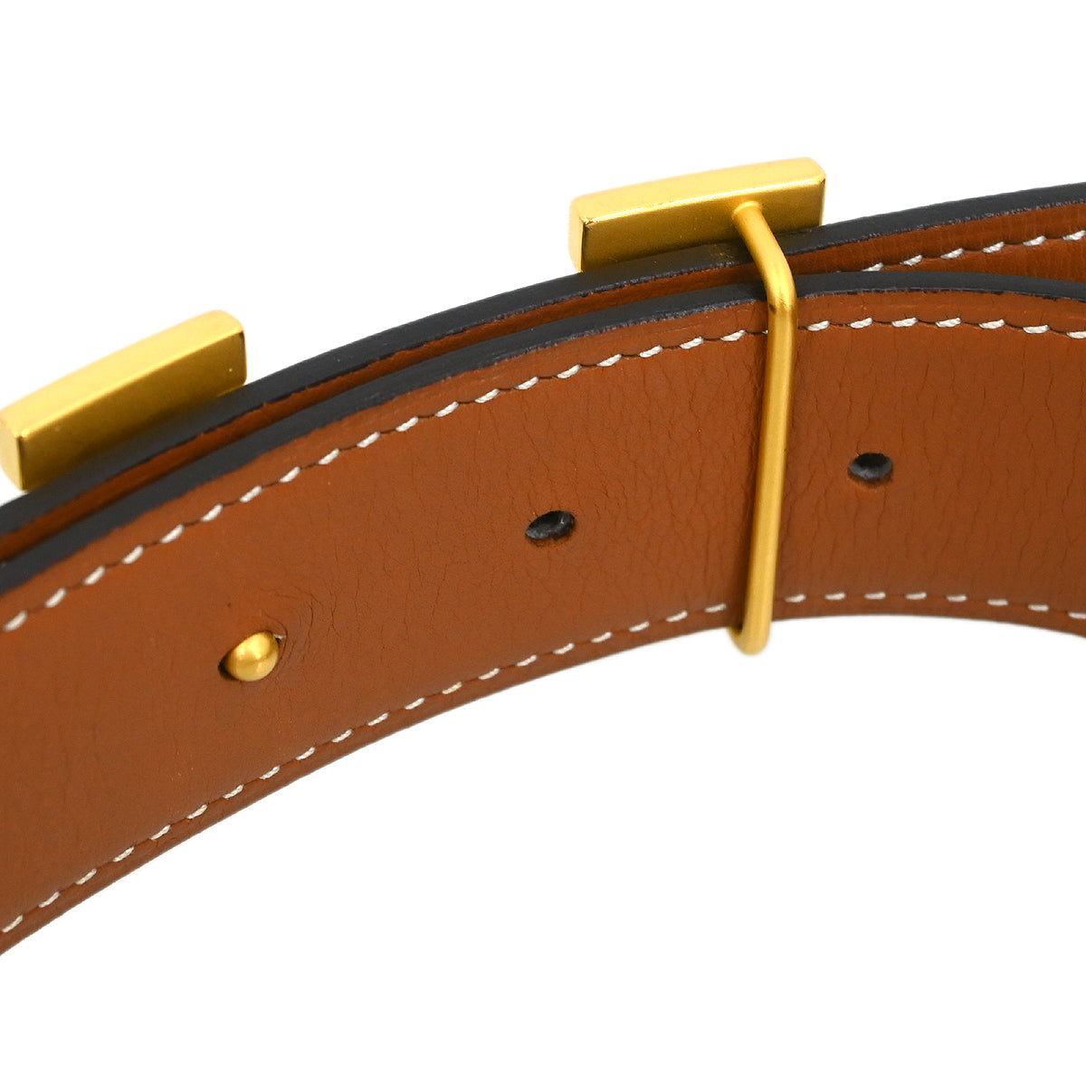 Hermes 2011 Gray Epsom Swift Constance Reversible Belt #90 Small Good