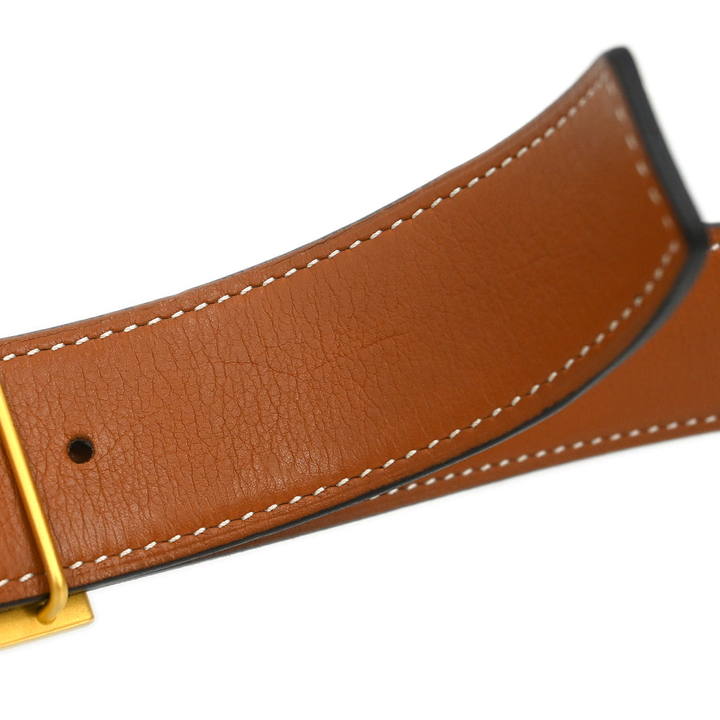 Hermes 2011 Gray Epsom Swift Constance Reversible Belt #90 Small Good