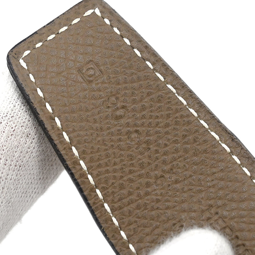 Hermes 2011 Gray Epsom Swift Constance Reversible Belt #90 Small Good