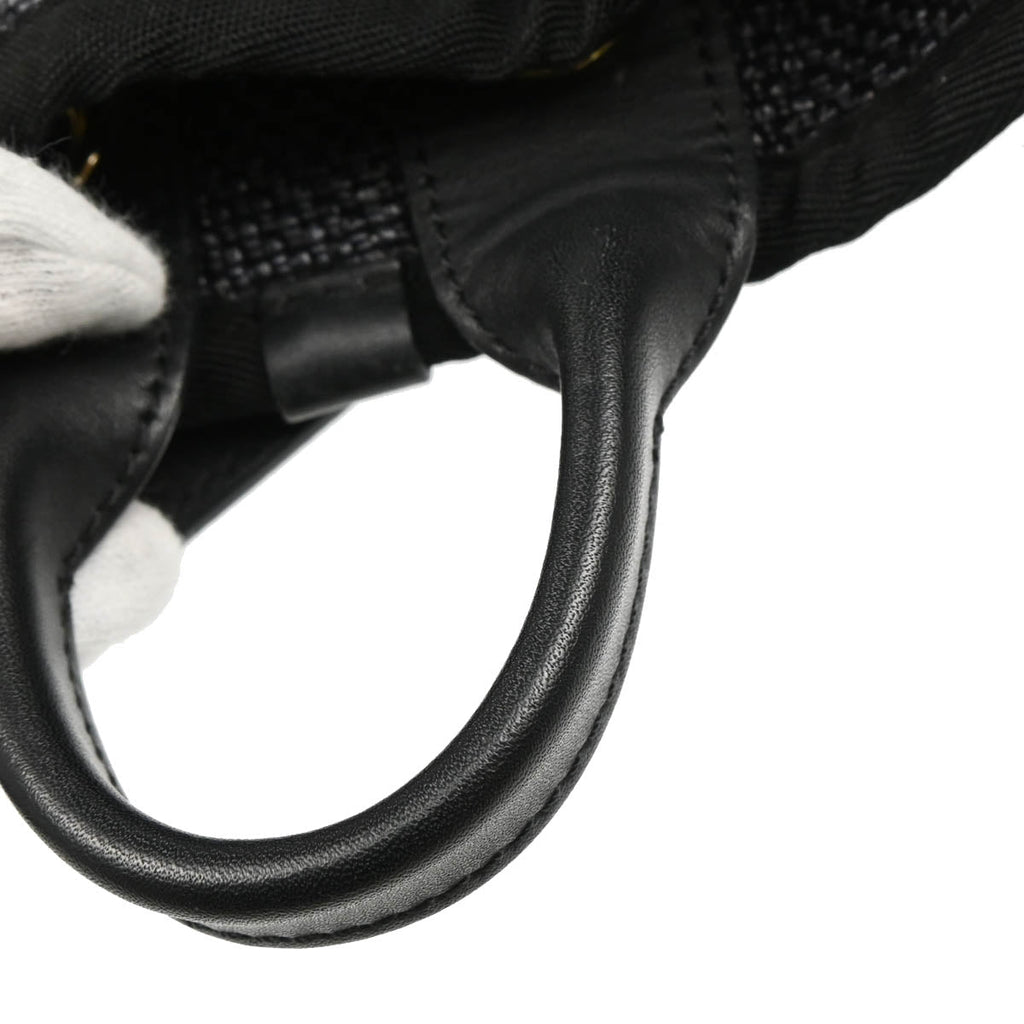 Chanel 2019 Black Straw Deauville Bucket Backpack