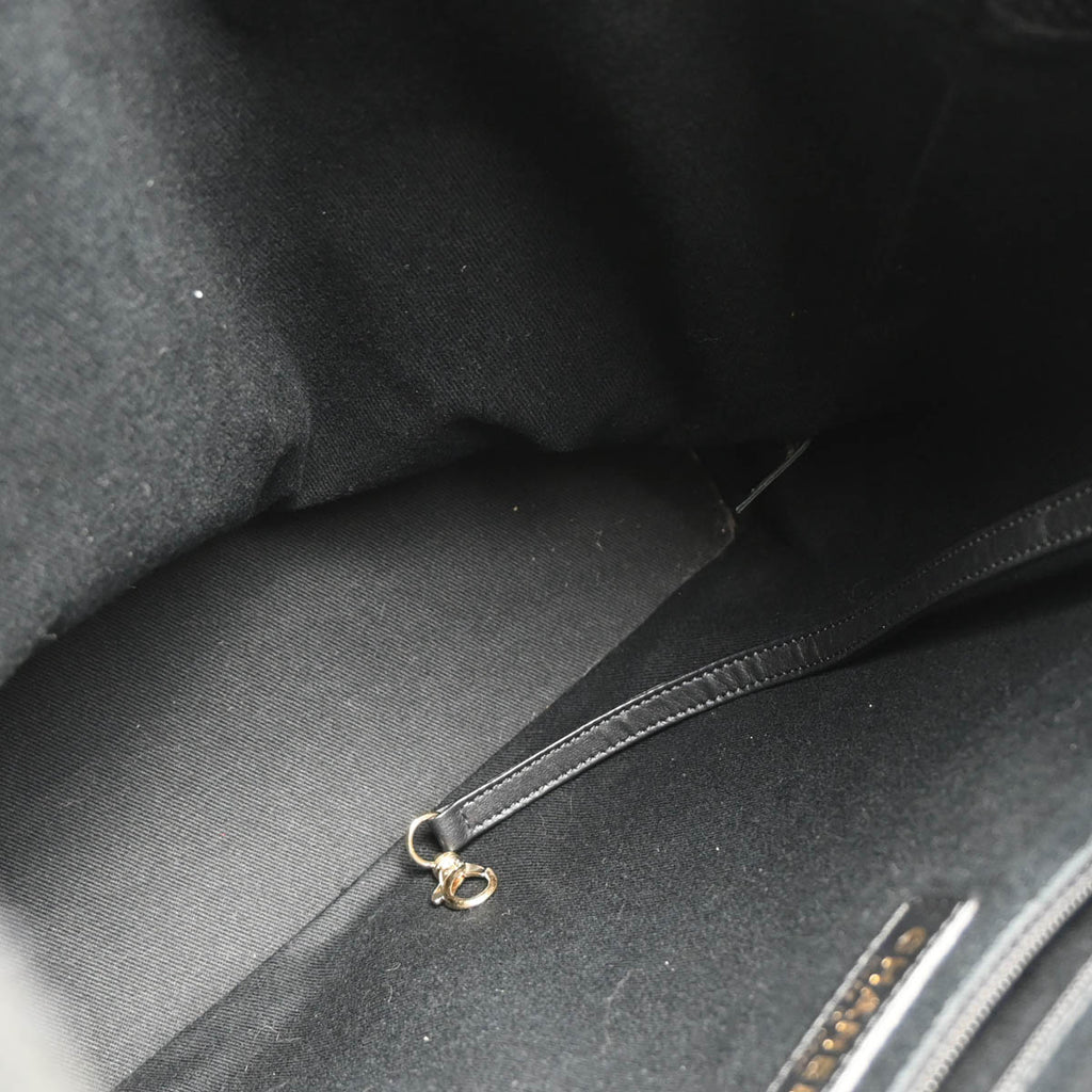 Chanel 2019 Black Straw Deauville Bucket Backpack