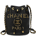 Chanel 2019 Black Caviar Deauville Bucket Bag