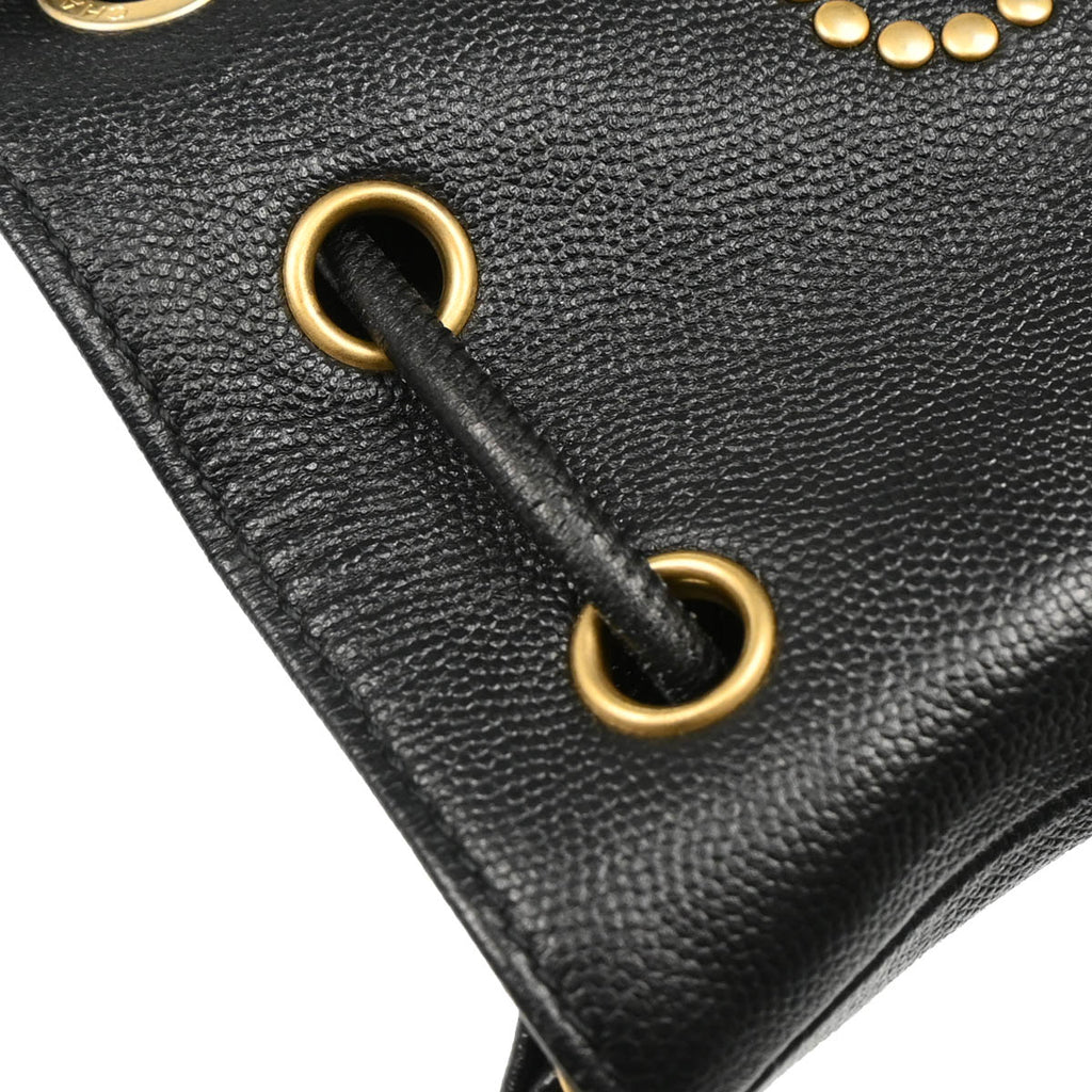 Chanel 2019 Black Caviar Deauville Bucket Bag