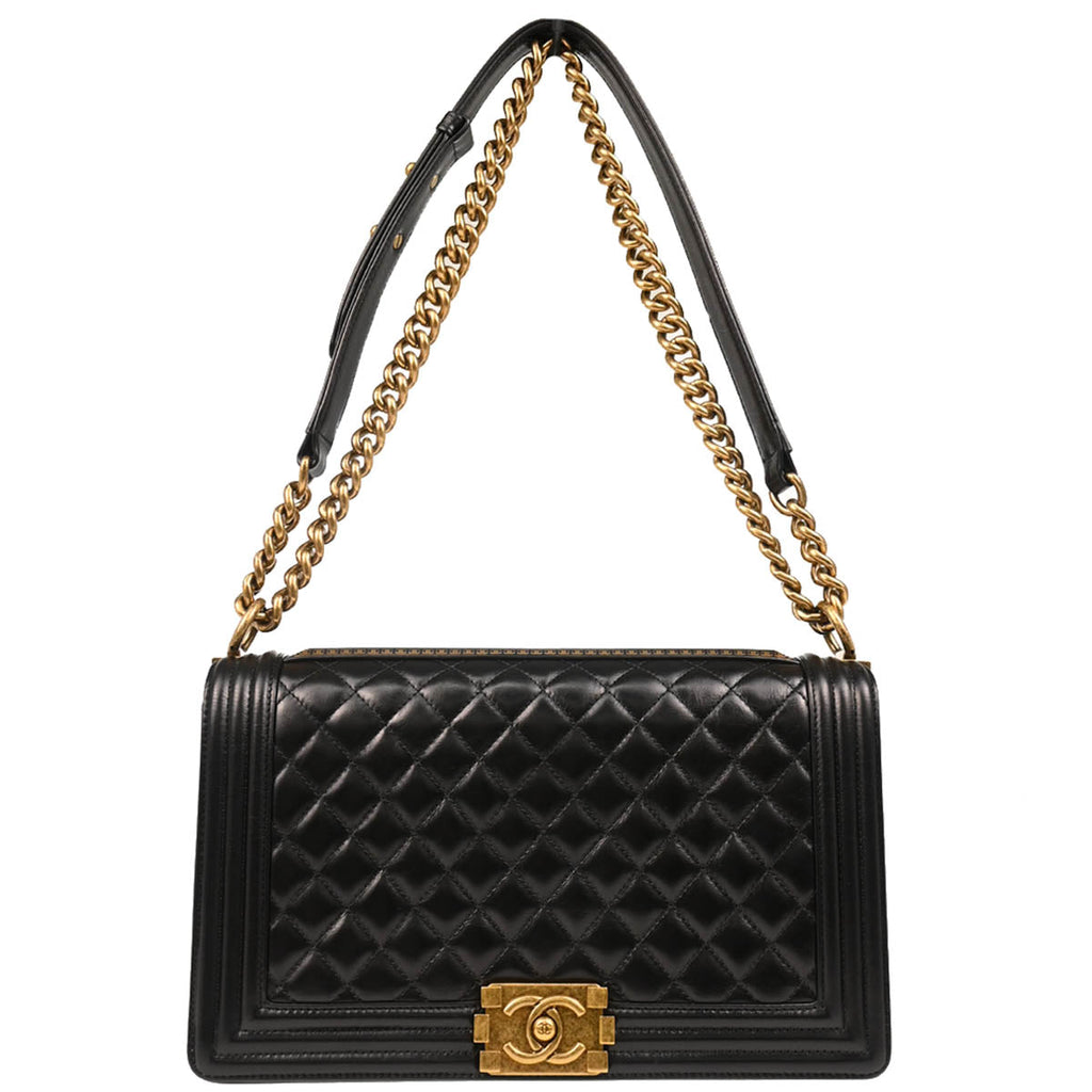 Boy Chanel 2015-2016 Black Calfskin New-Medium Shoulder Bag